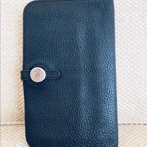 Hermes Dogon GM Bi-Fold Long Wallet P Stamp Silver